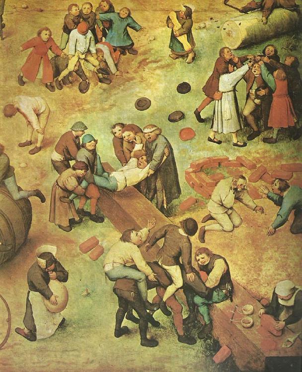 Pieter Bruegel detalj fran barnens lekar France oil painting art